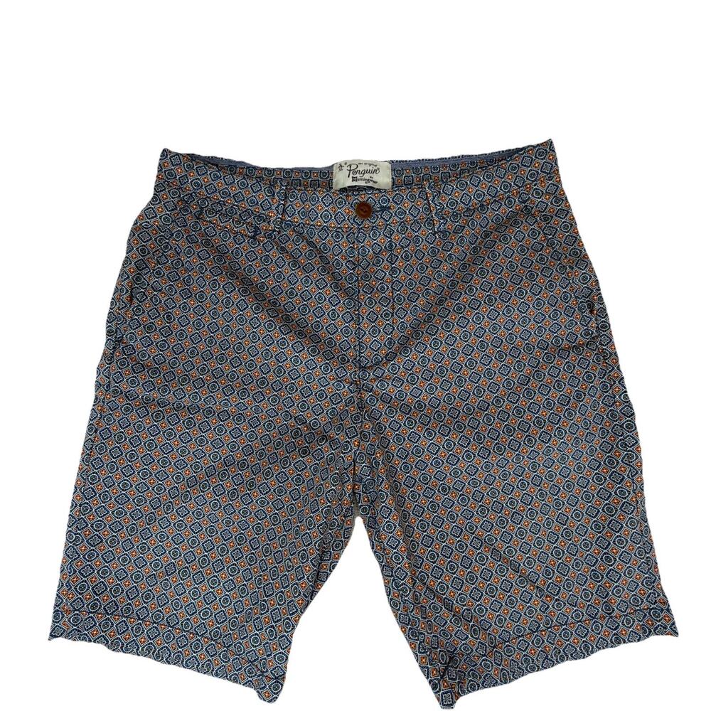 Original Penguin by Munsingwear Mens Heritage Court Shorts Sz 32 Geometric Print